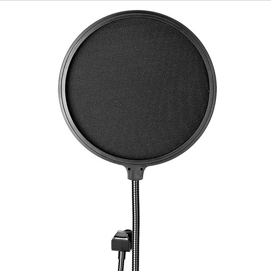 Microphone Windscreen Foam Mic Studio Shield Pop Filter with Stand Clip Set