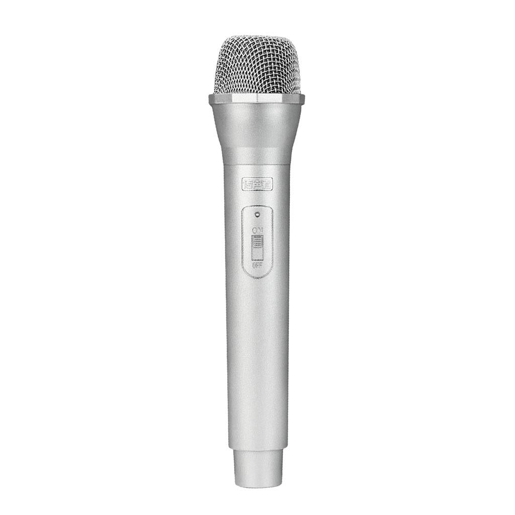 Artificial Plastic Wireless Microphone Props Fake Mic Toy Handheld Silver