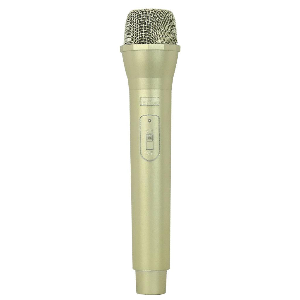 Artificial Plastic Wireless Microphone Props Fake Mic Toy Handheld Golden