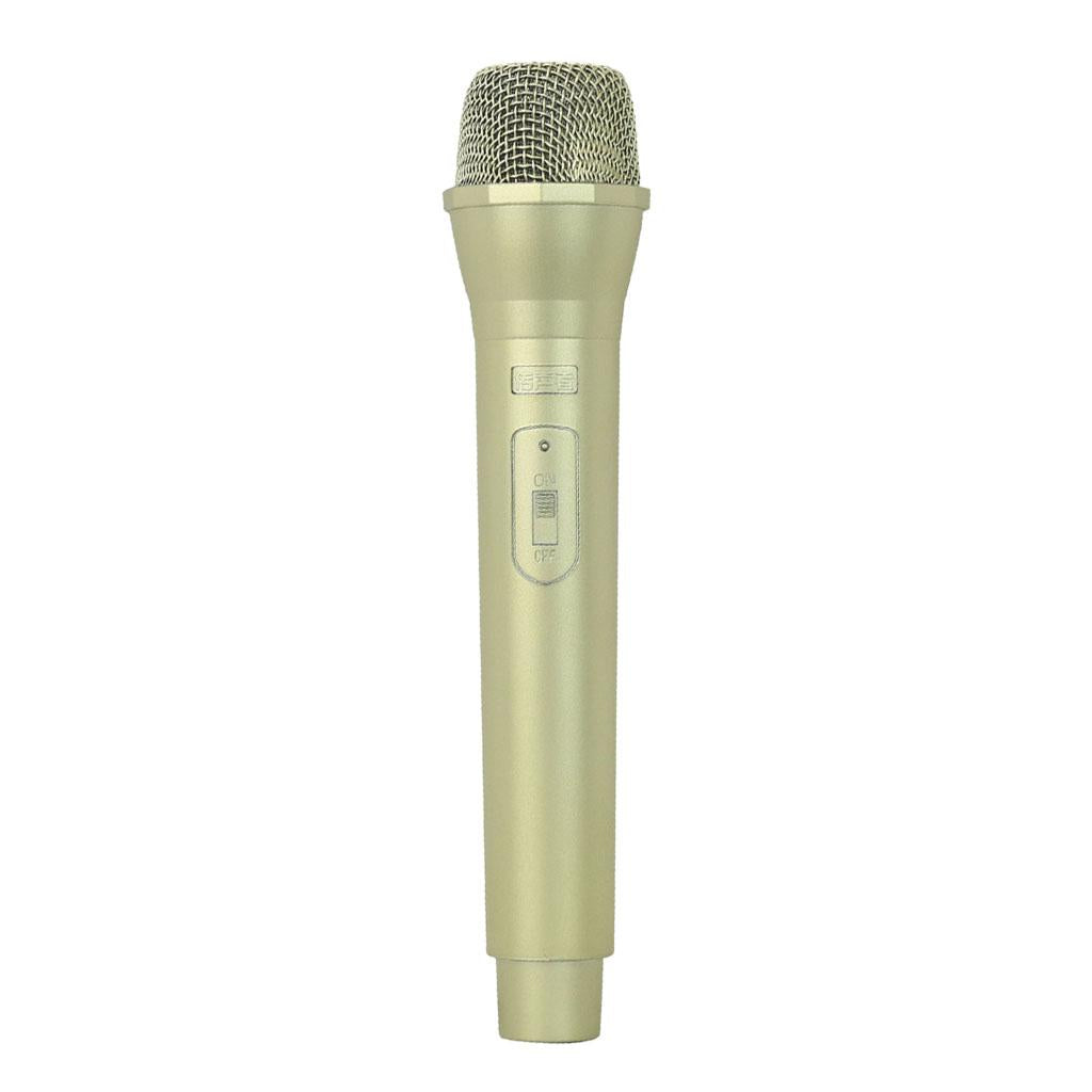 Artificial Plastic Wireless Microphone Props Fake Mic Toy Handheld Golden