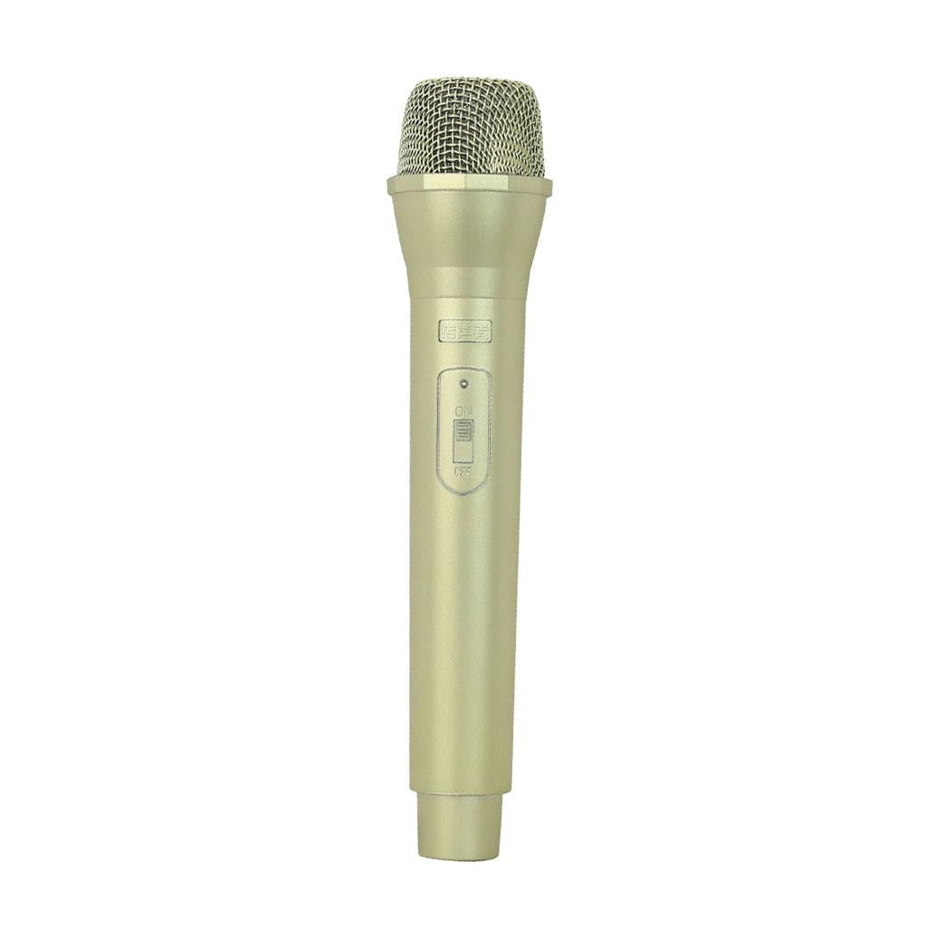 Artificial Plastic Wireless Microphone Props Fake Mic Toy Handheld Golden