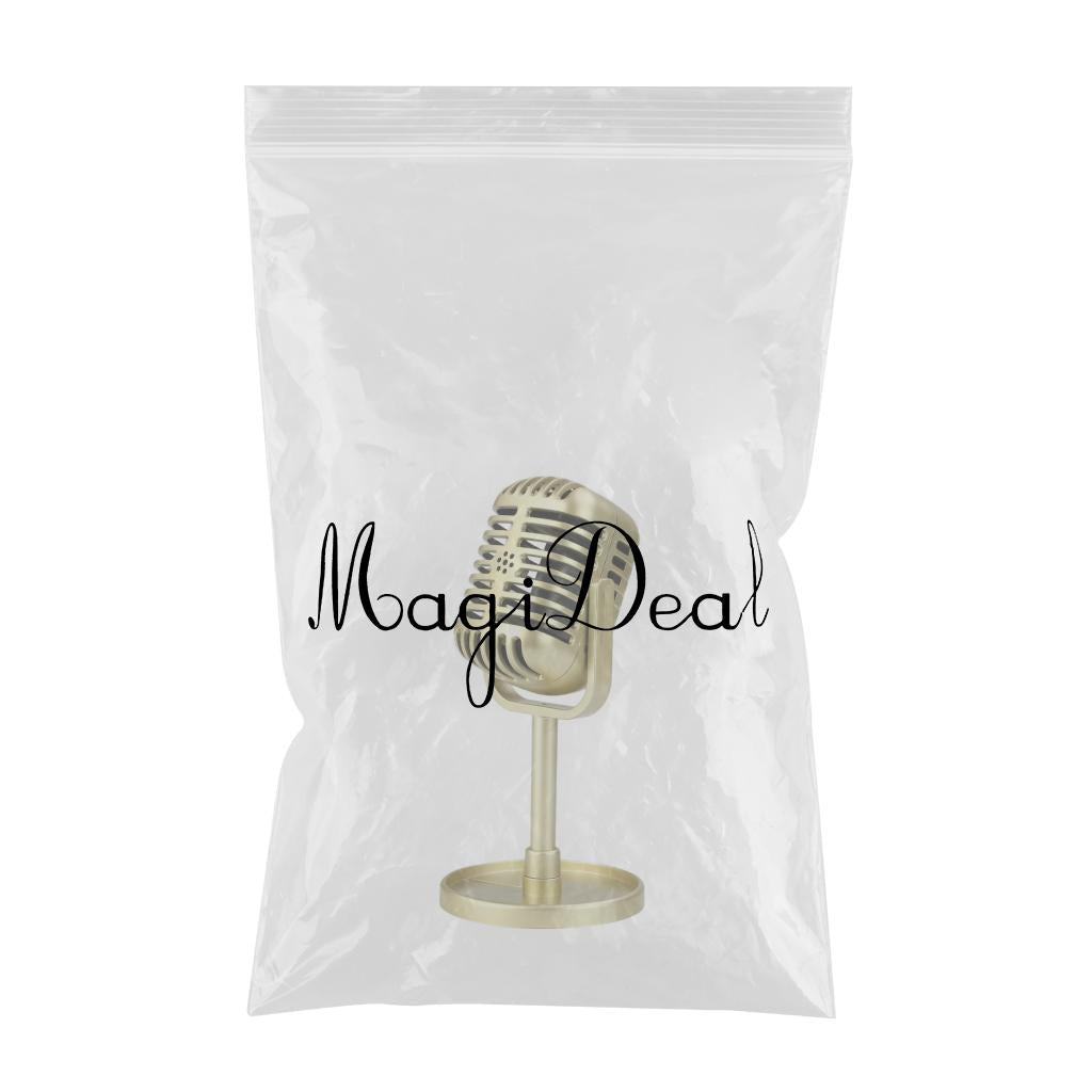 Classic Retro Vintage Style Microphone Prop Photography Props Old Mic Golden