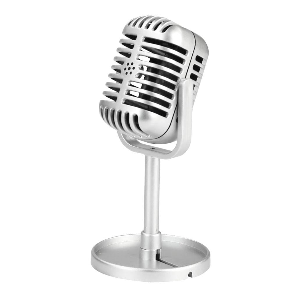 Classic Retro Vintage Style Microphone Prop Photography Props Old Mic Silver
