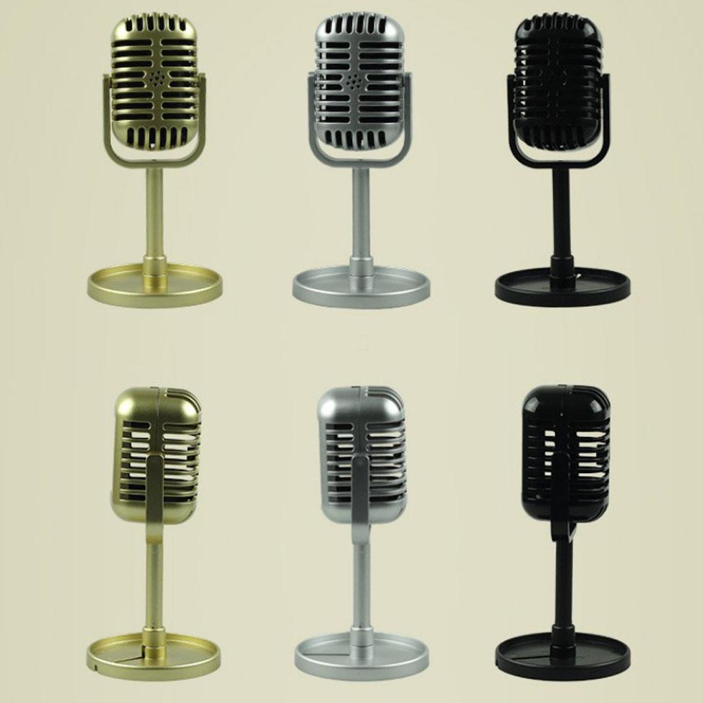 Classic Retro Vintage Style Microphone Prop Photography Props Old Mic Silver