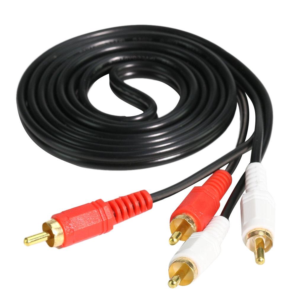 1.2m 2RCA Male to 2RCA Male Stereo Audio Cable Gold Plated for Home Theater