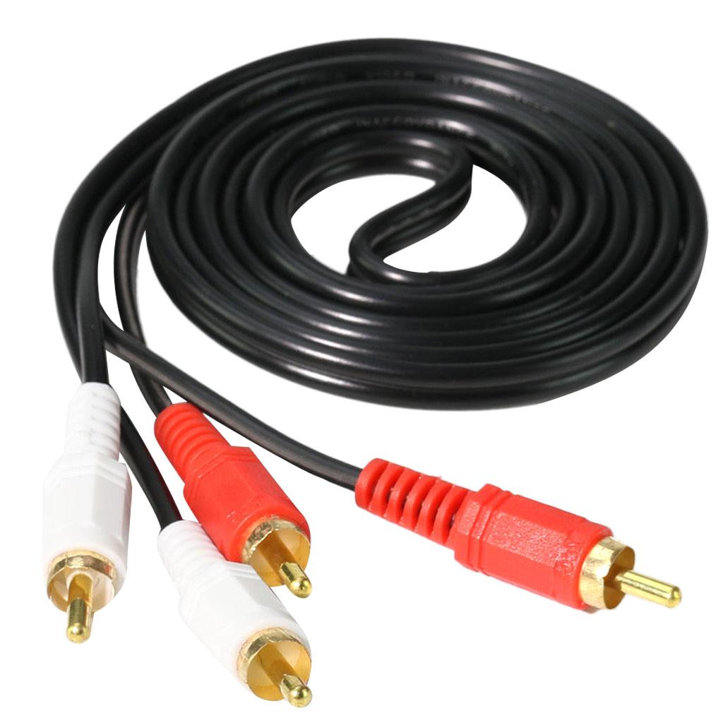 1.2m 2RCA Male to 2RCA Male Stereo Audio Cable Gold Plated for Home Theater