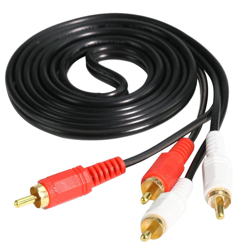 1.2m 2RCA Male to 2RCA Male Stereo Audio Cable Gold Plated for Home Theater