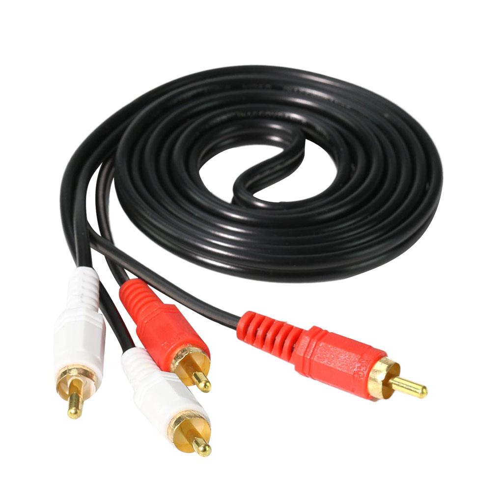 1.2m 2RCA Male to 2RCA Male Stereo Audio Cable Gold Plated for Home Theater