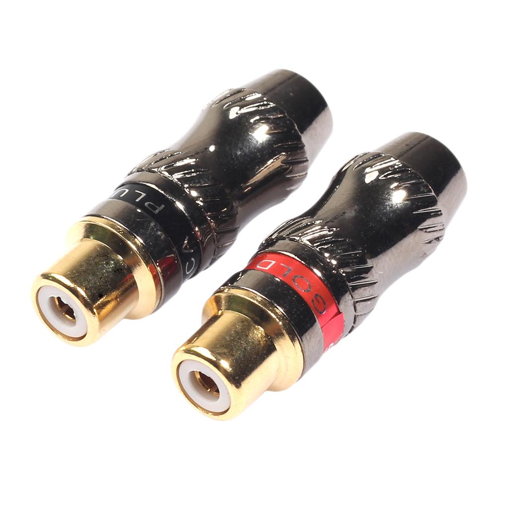 1 Pairs RCA jack Connector Female Microphone Headphone Audio Cable Adapter