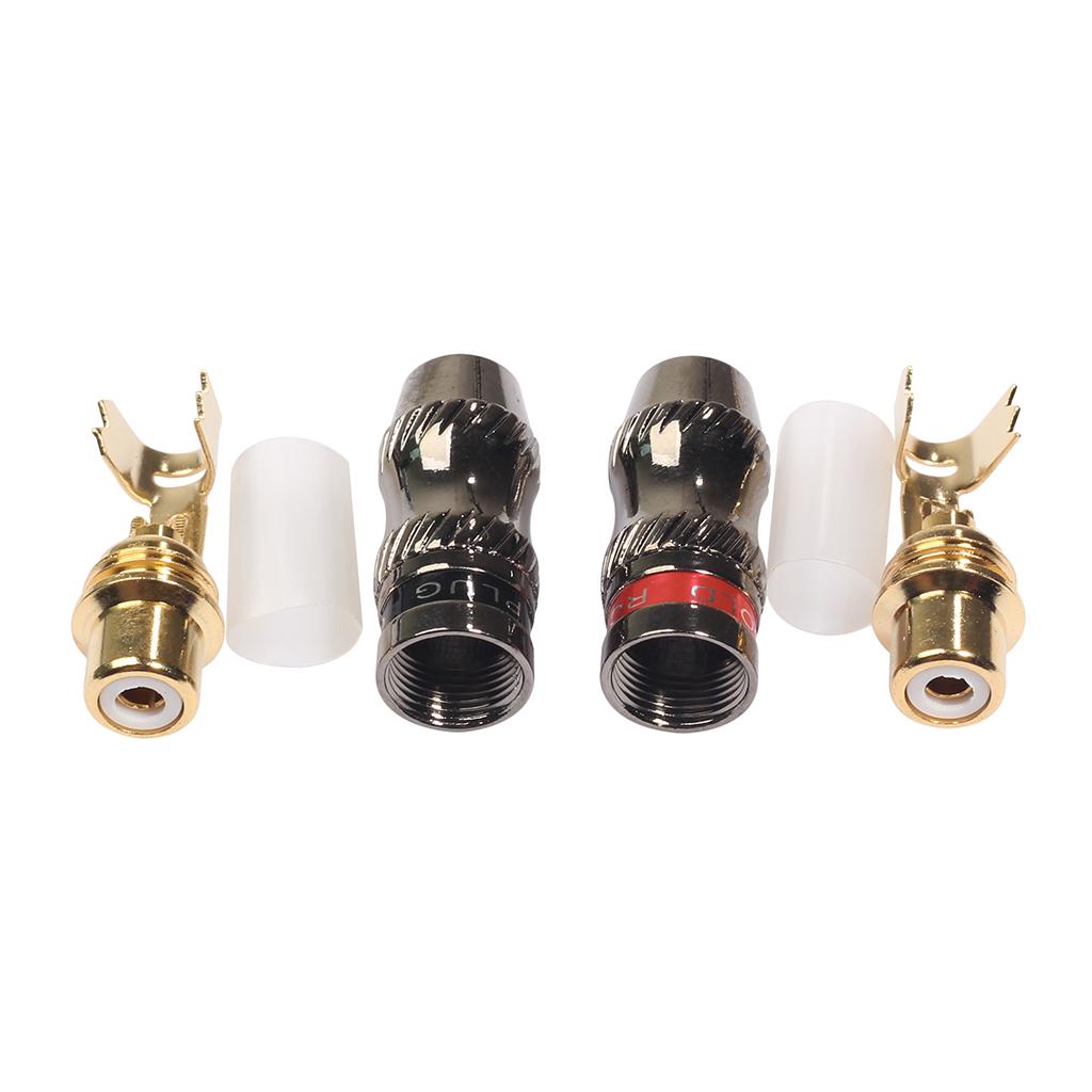 1 Pairs RCA jack Connector Female Microphone Headphone Audio Cable Adapter