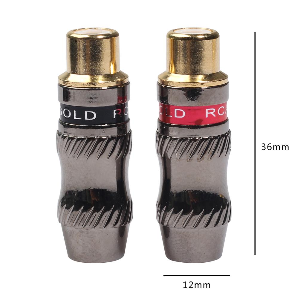 1 Pairs RCA jack Connector Female Microphone Headphone Audio Cable Adapter