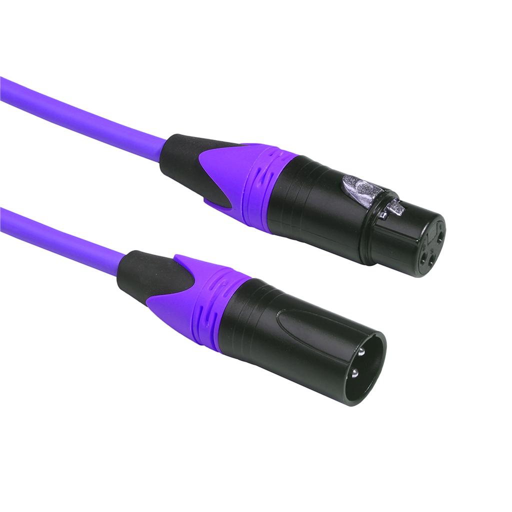 XLR Male to Female Audio Cable For Microphone Sound Console Wire Purple 5m