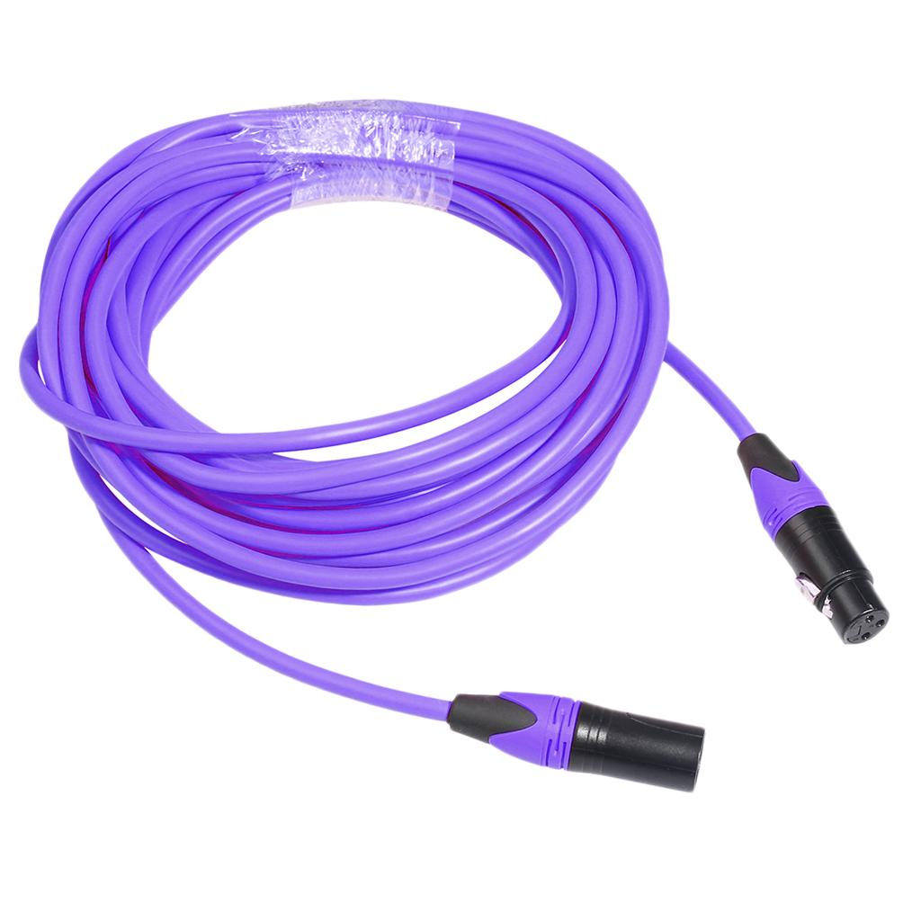 XLR Male to Female Audio Cable For Microphone Sound Console Wire Purple 5m
