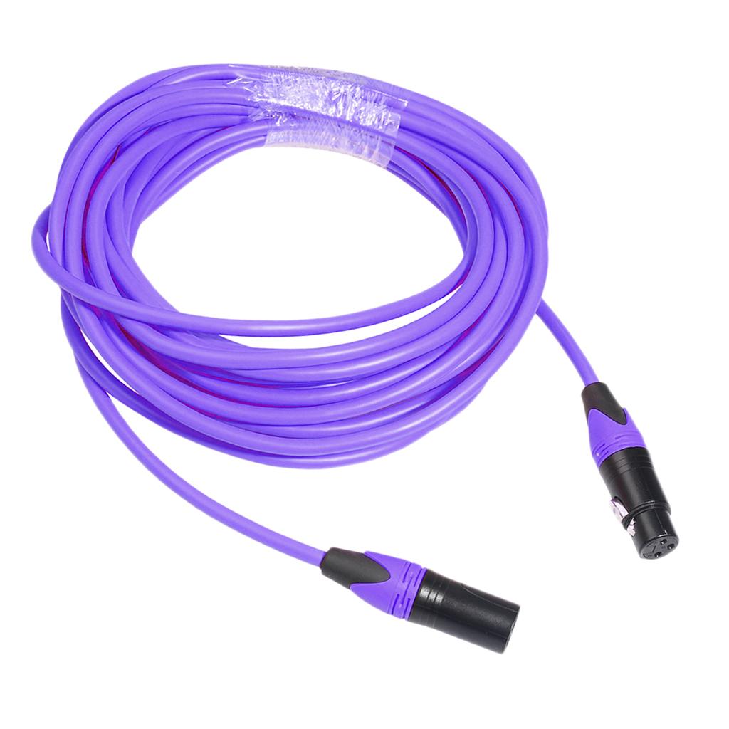 XLR Male to Female Audio Cable For Microphone Sound Console Wire Purple 5m