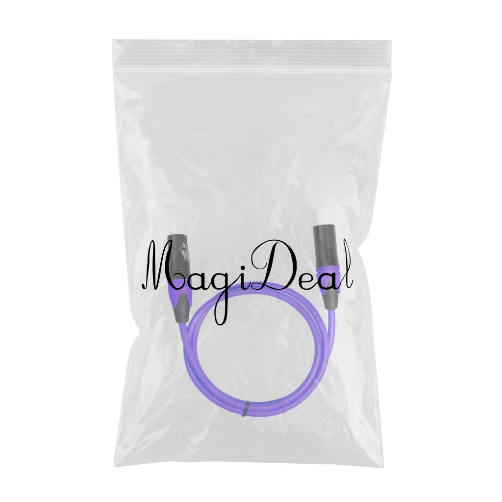 XLR Male to Female Audio Cable For Microphone Sound Console Wire Purple 1m
