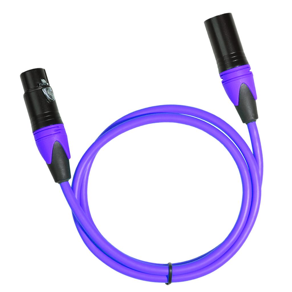 XLR Male to Female Audio Cable For Microphone Sound Console Wire Purple 1m