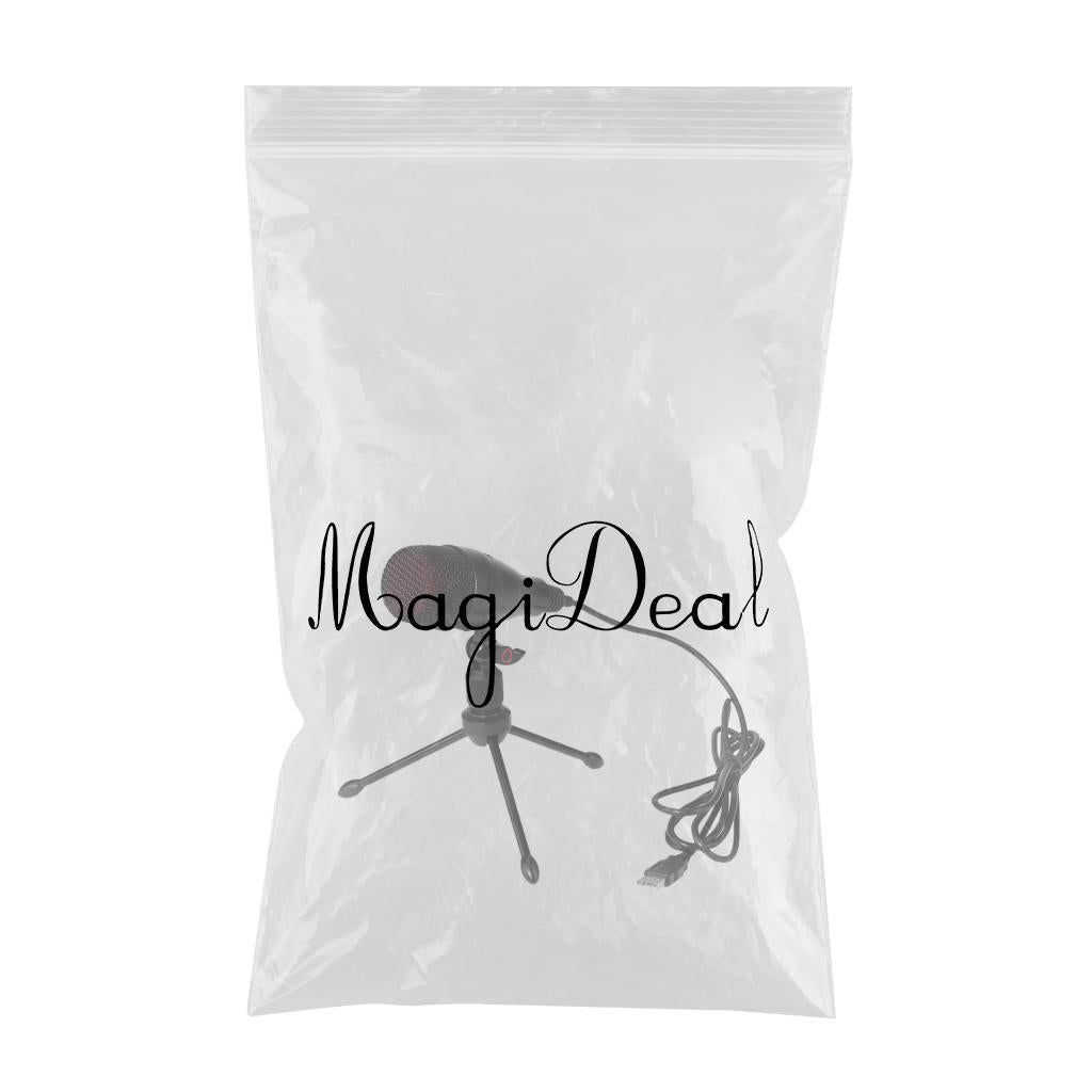 Condenser USB Microphone w/ Tripod Stand for Chat Studio Recording Computer