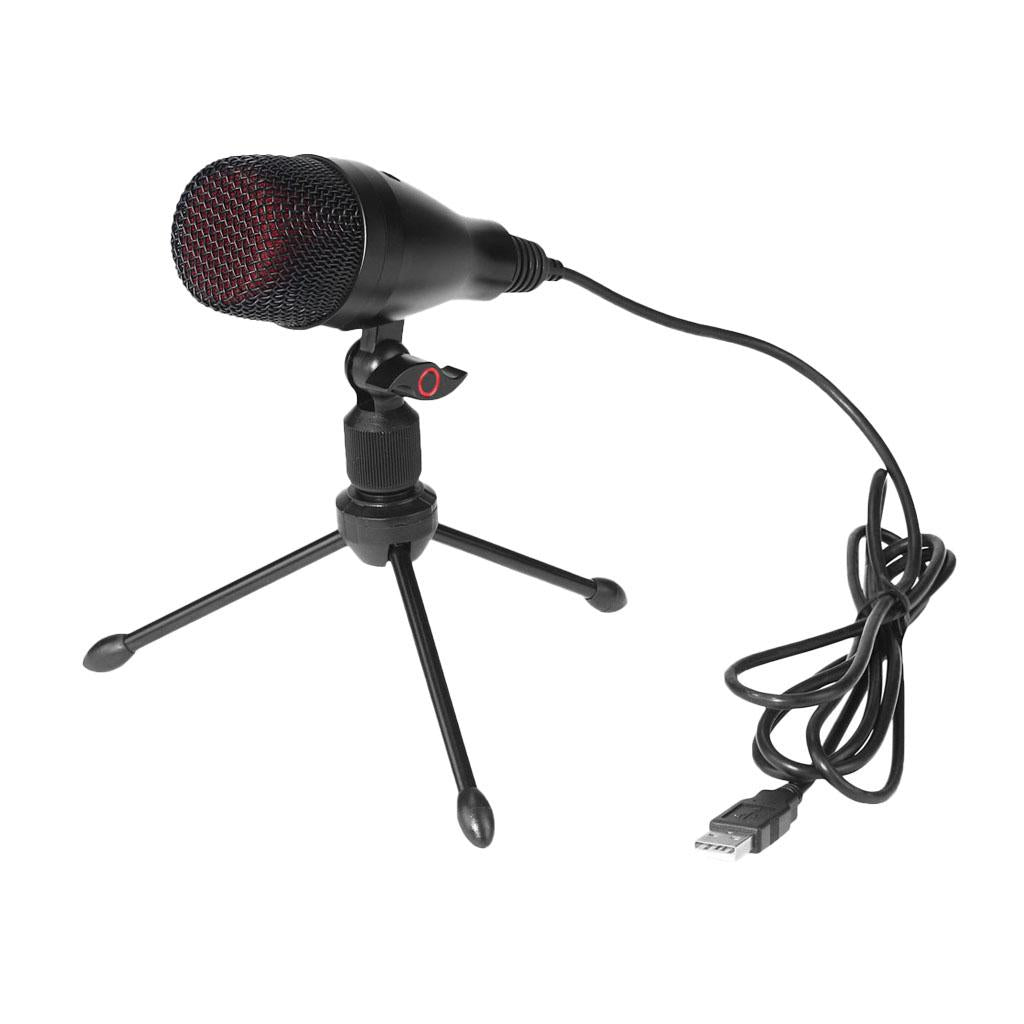 Condenser USB Microphone w/ Tripod Stand for Chat Studio Recording Computer