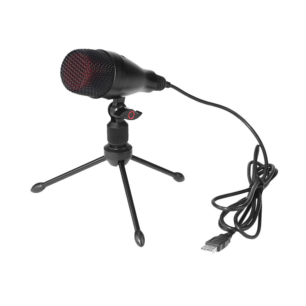 Condenser USB Microphone w/ Tripod Stand for Chat Studio Recording Computer