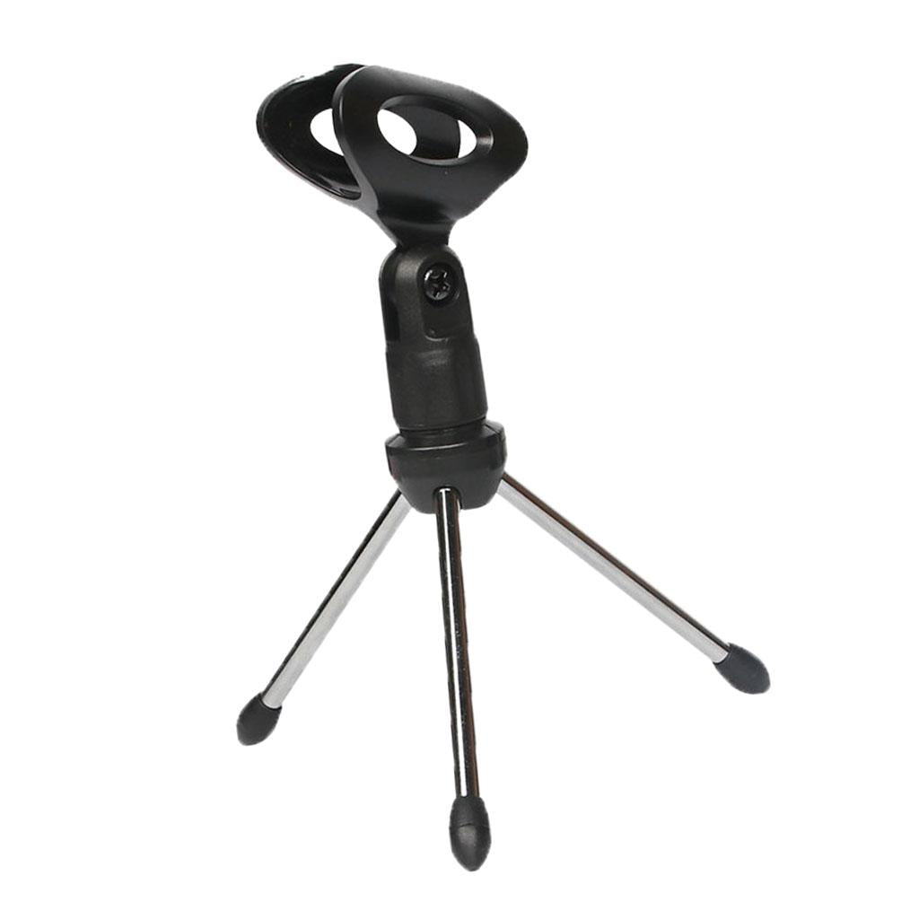 Adjustable Microphone Tripod Stand Holder with Clip for 28-30mm Microphone