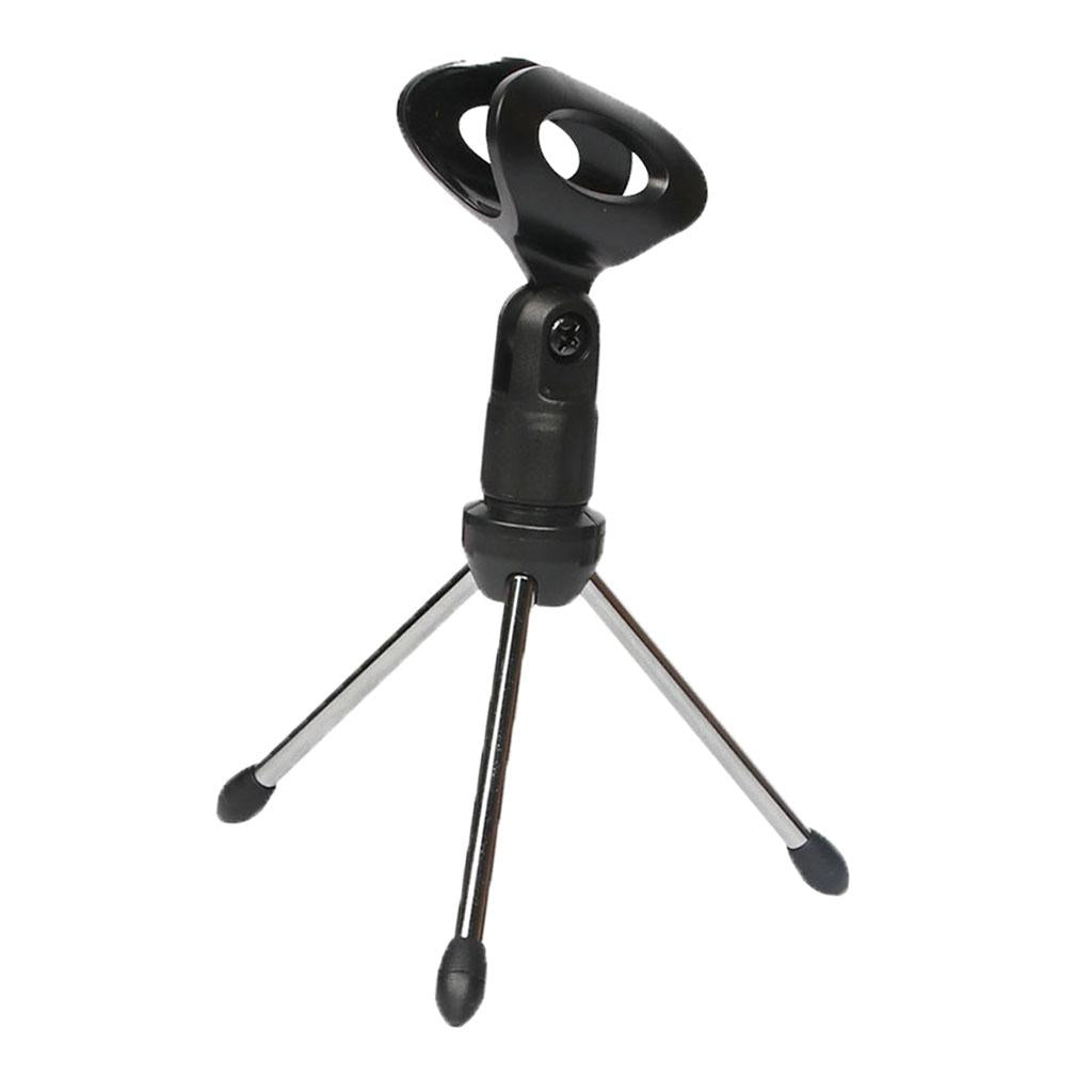 Adjustable Microphone Tripod Stand Holder with Clip for 28-30mm Microphone