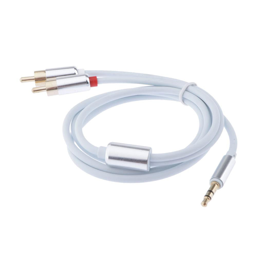 3.5mm Male to 2RCA Male Audio Stereo Y Splitter Cable for Tablet PC White