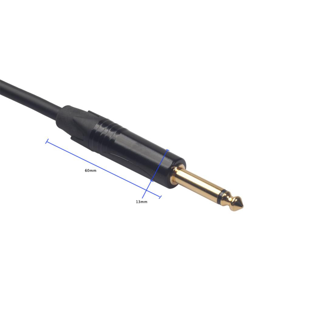 6.35mm Mono 1/4" Jack to XLR Male Cable Mixer Speaker Amp Guitar 3m
