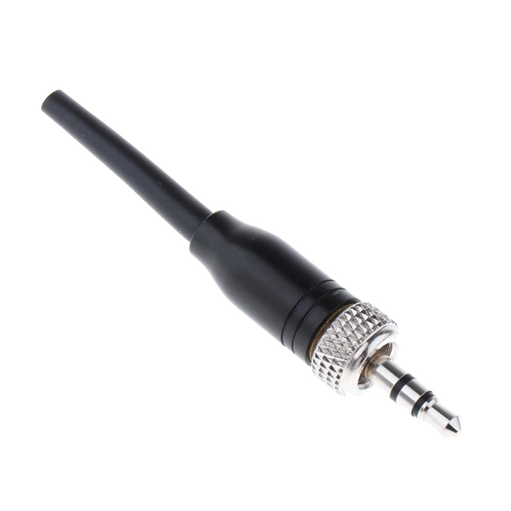 1x 3.5mm Lock Stereo Jack Plug DIY Audio Connector for Microphone Black 6cm