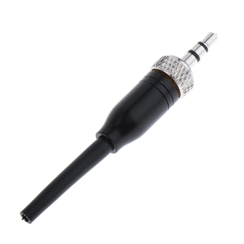 1x 3.5mm Lock Stereo Jack Plug DIY Audio Connector for Microphone Black 6cm