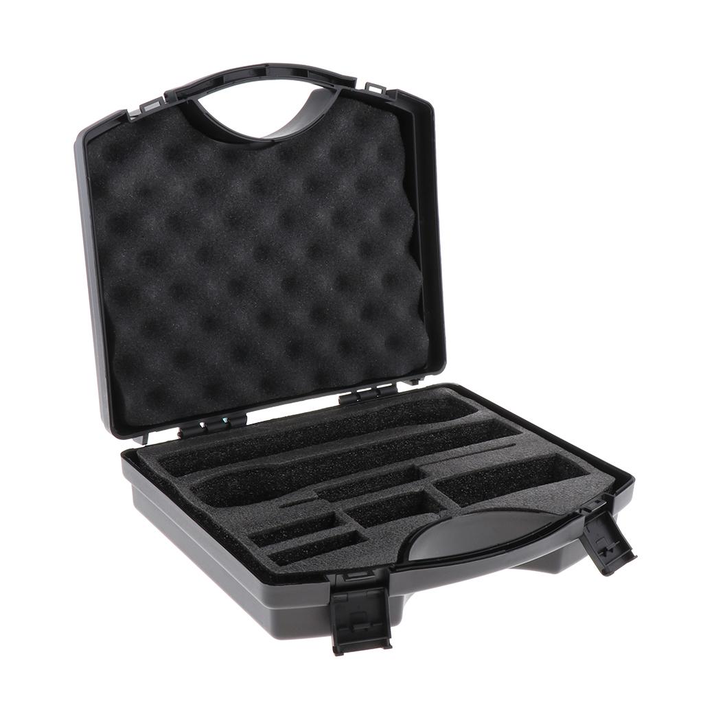 1x Durable Plastic Microphone Storage Case Box Fit 2 Mic Microphone Black