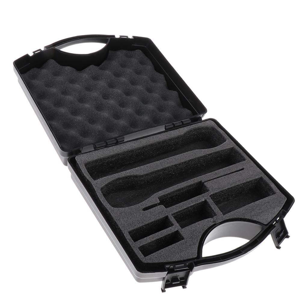 1x Durable Plastic Microphone Storage Case Box Fit 2 Mic Microphone Black