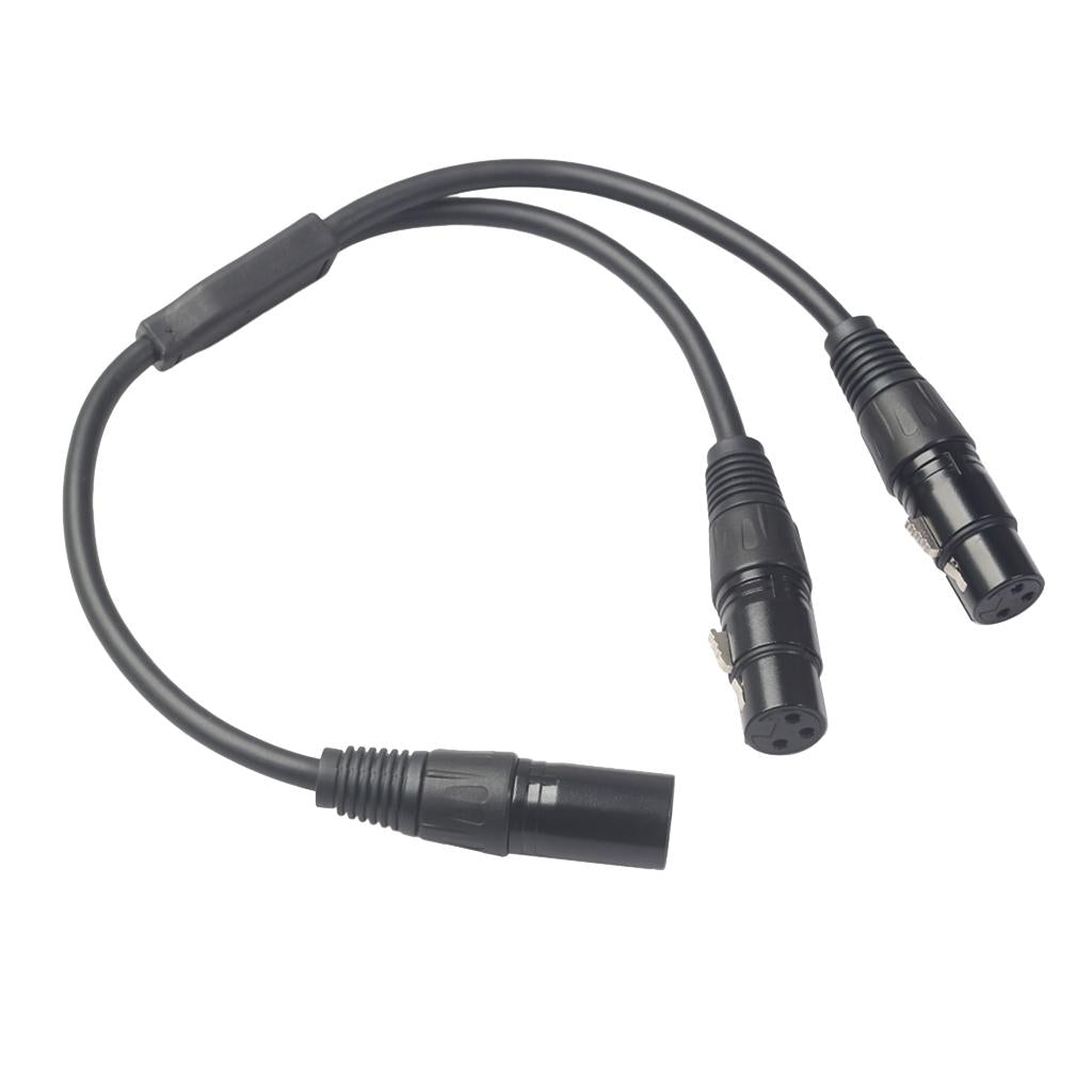 XLR 3pin 1 MALE Plug to 2 FEMALE Dual Jack Y SPLITTER Mic Cable Adaptor