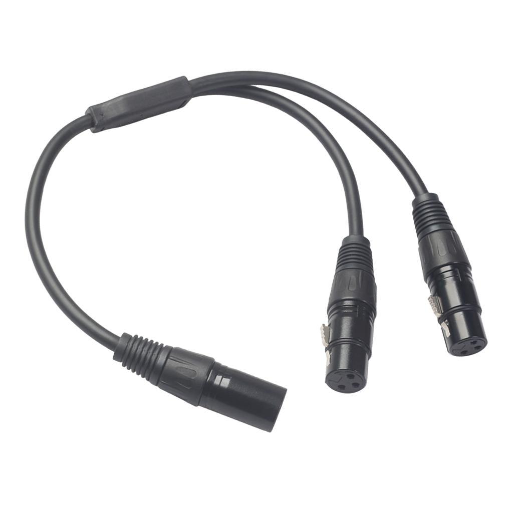 XLR 3pin 1 MALE Plug to 2 FEMALE Dual Jack Y SPLITTER Mic Cable Adaptor