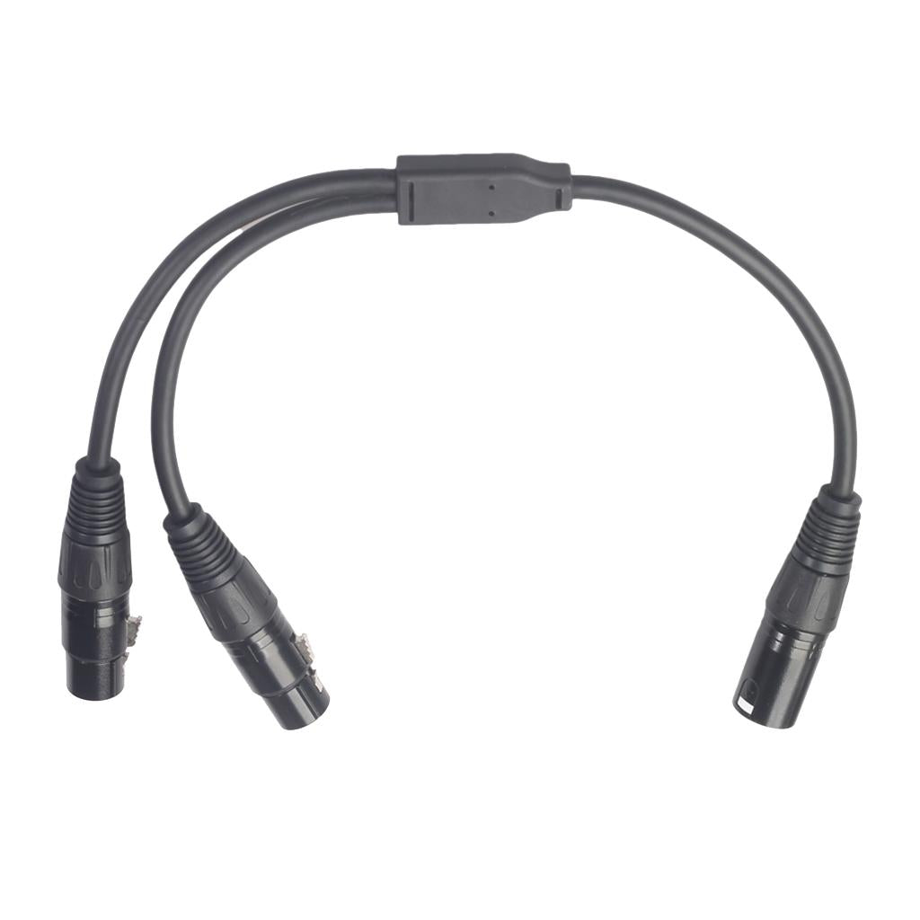 XLR 3pin 1 MALE Plug to 2 FEMALE Dual Jack Y SPLITTER Mic Cable Adaptor
