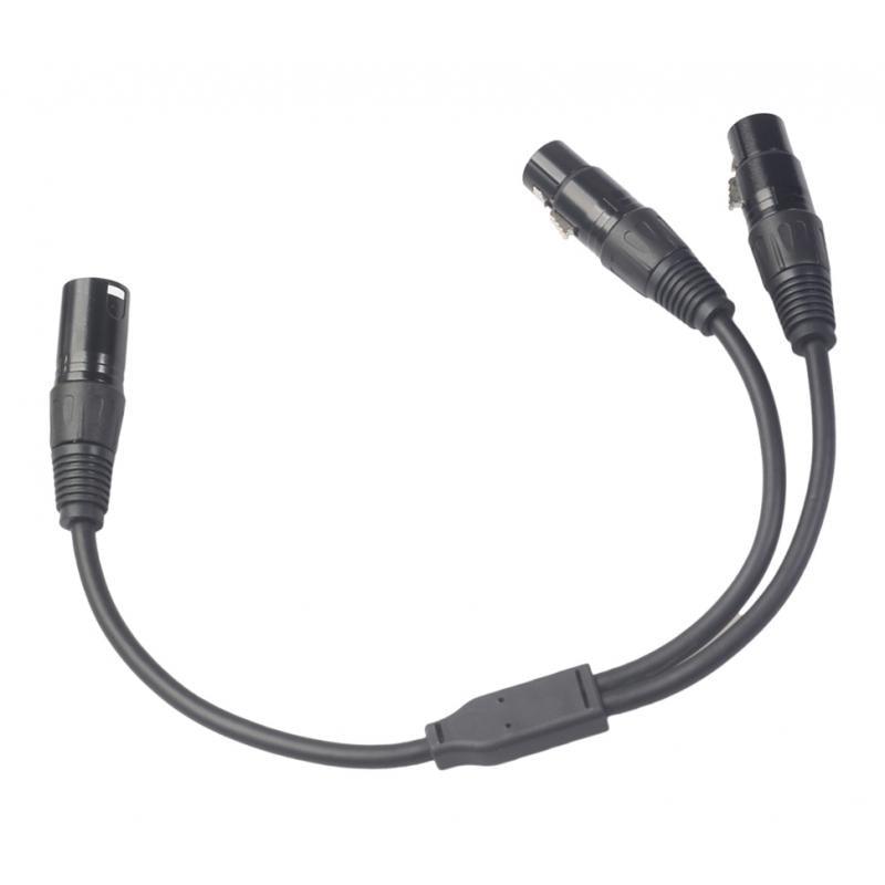 XLR 3pin 1 MALE Plug to 2 FEMALE Dual Jack Y SPLITTER Mic Cable Adaptor