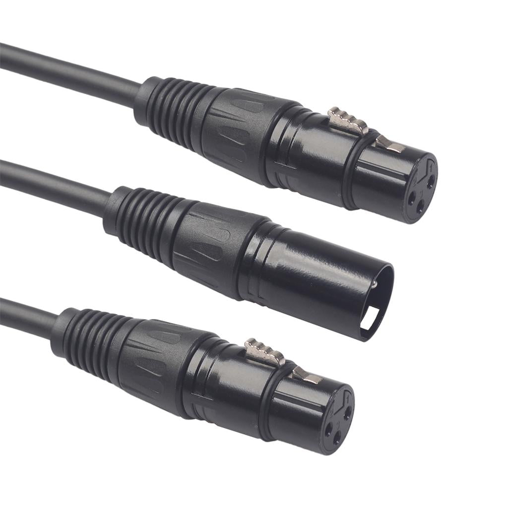 XLR 3pin 1 MALE Plug to 2 FEMALE Dual Jack Y SPLITTER Mic Cable Adaptor