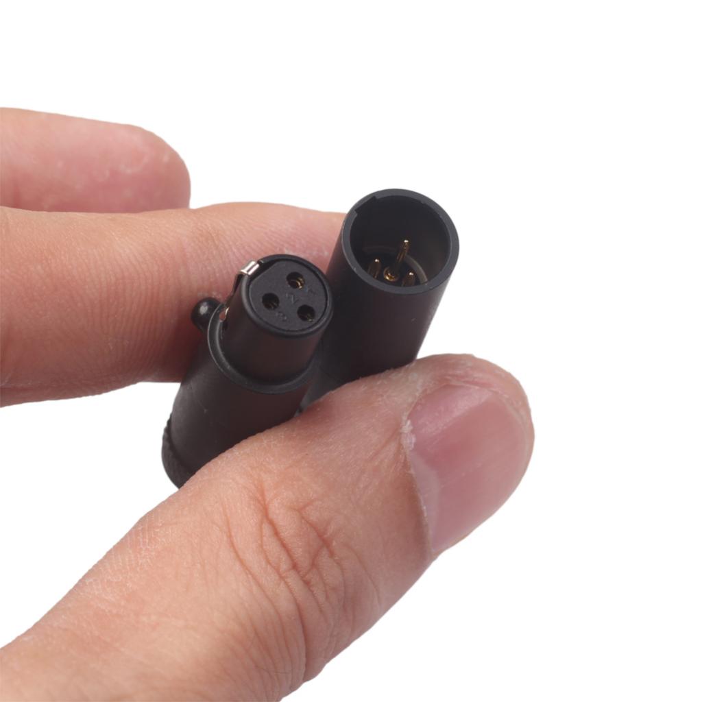 2pcs Mini XLR 3 Pin Plug Microphone DIY Audio Shielded Adapter Male/Female