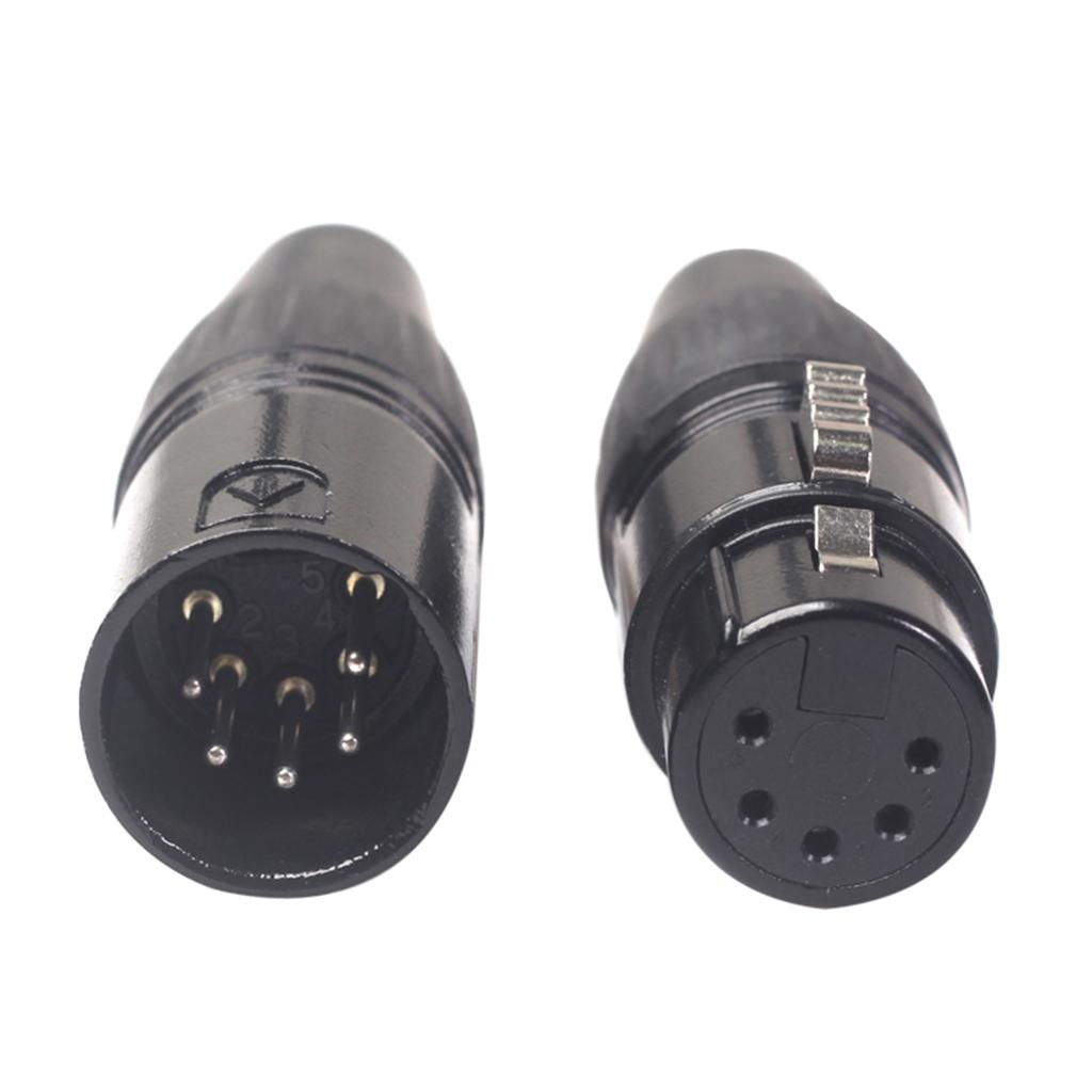 Zinc Alloy 5 Pins Audio Video RCA Solderless Adapter Plug