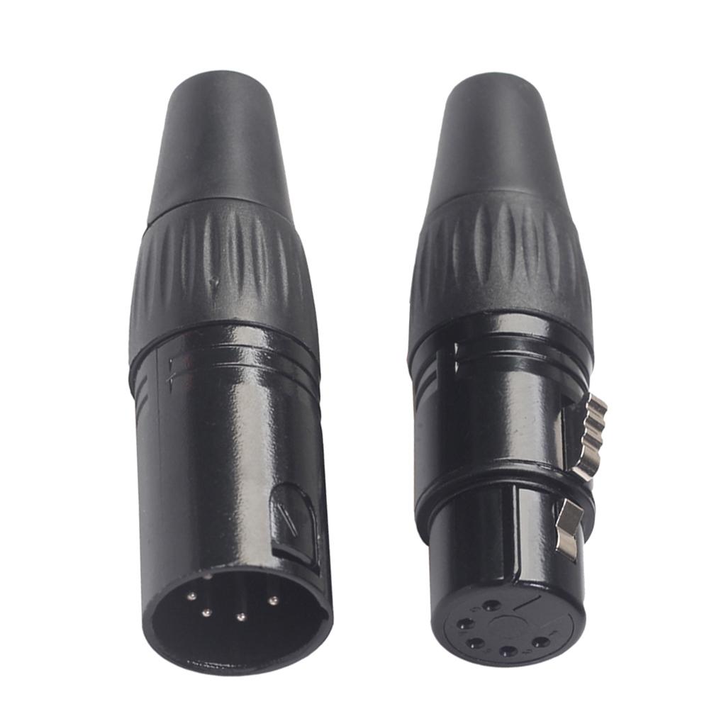 Zinc Alloy 5 Pins Audio Video RCA Solderless Adapter Plug