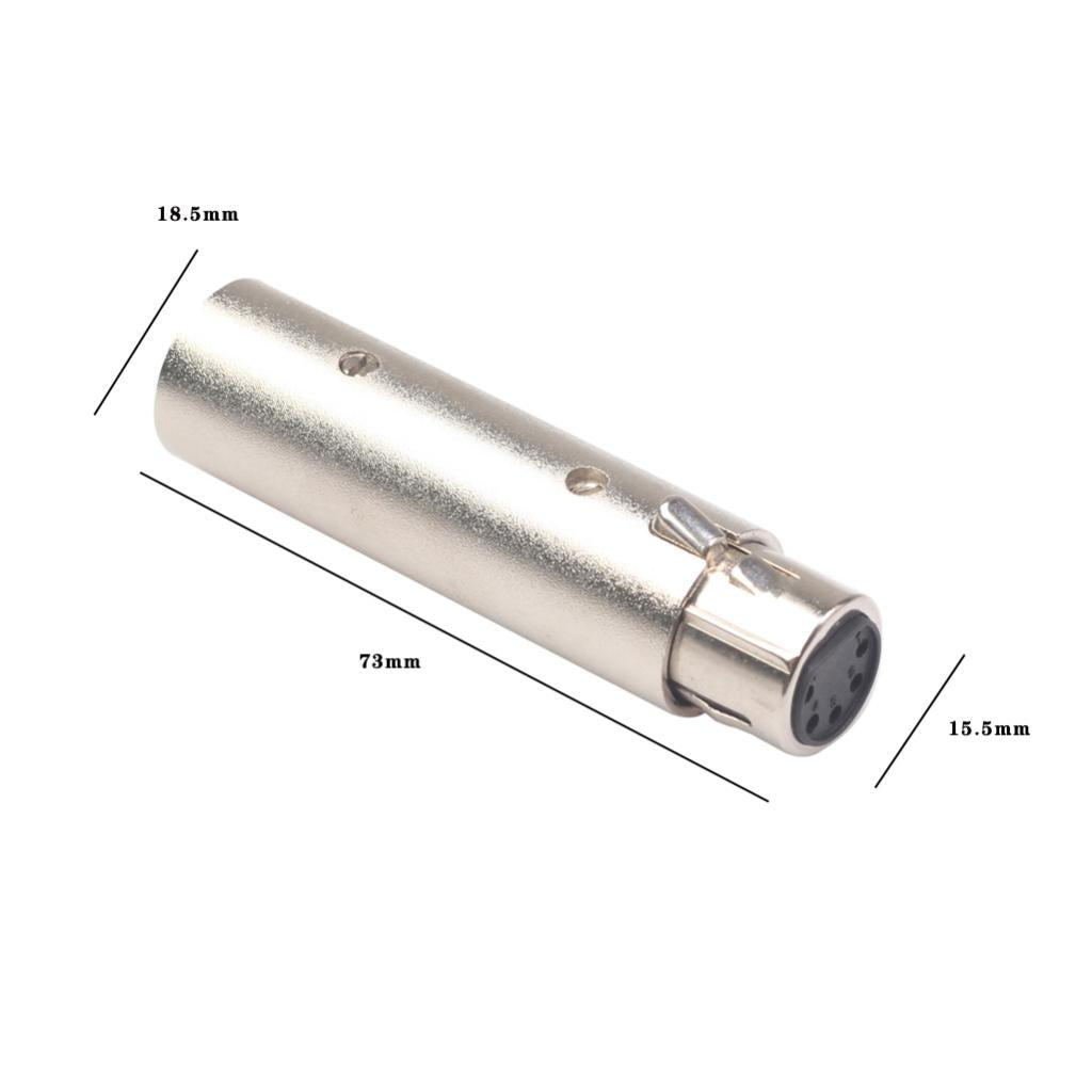 Zinc Alloy 3 Pin Male to 5 Pin XLR Female Audio Adapter Connector