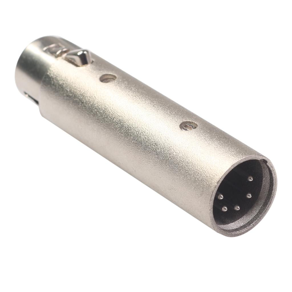 Zinc Alloy 3 Pin Female to 5 Pin XLR Male Audio Adapter Connector