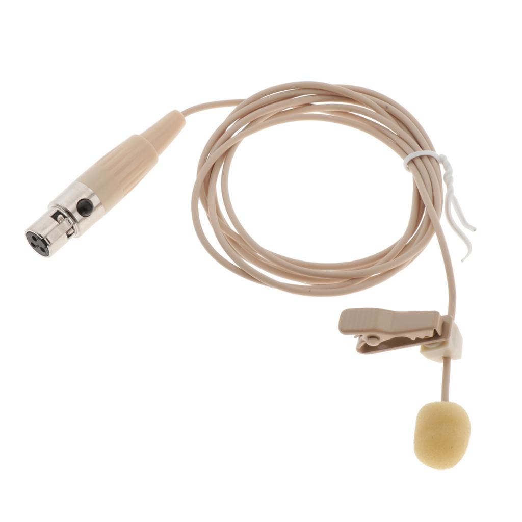 XLR 3-Pin 4-Pin Clip-On Lapel Lavalier Microphone 51" 1.3m Cable Mic 3-pin