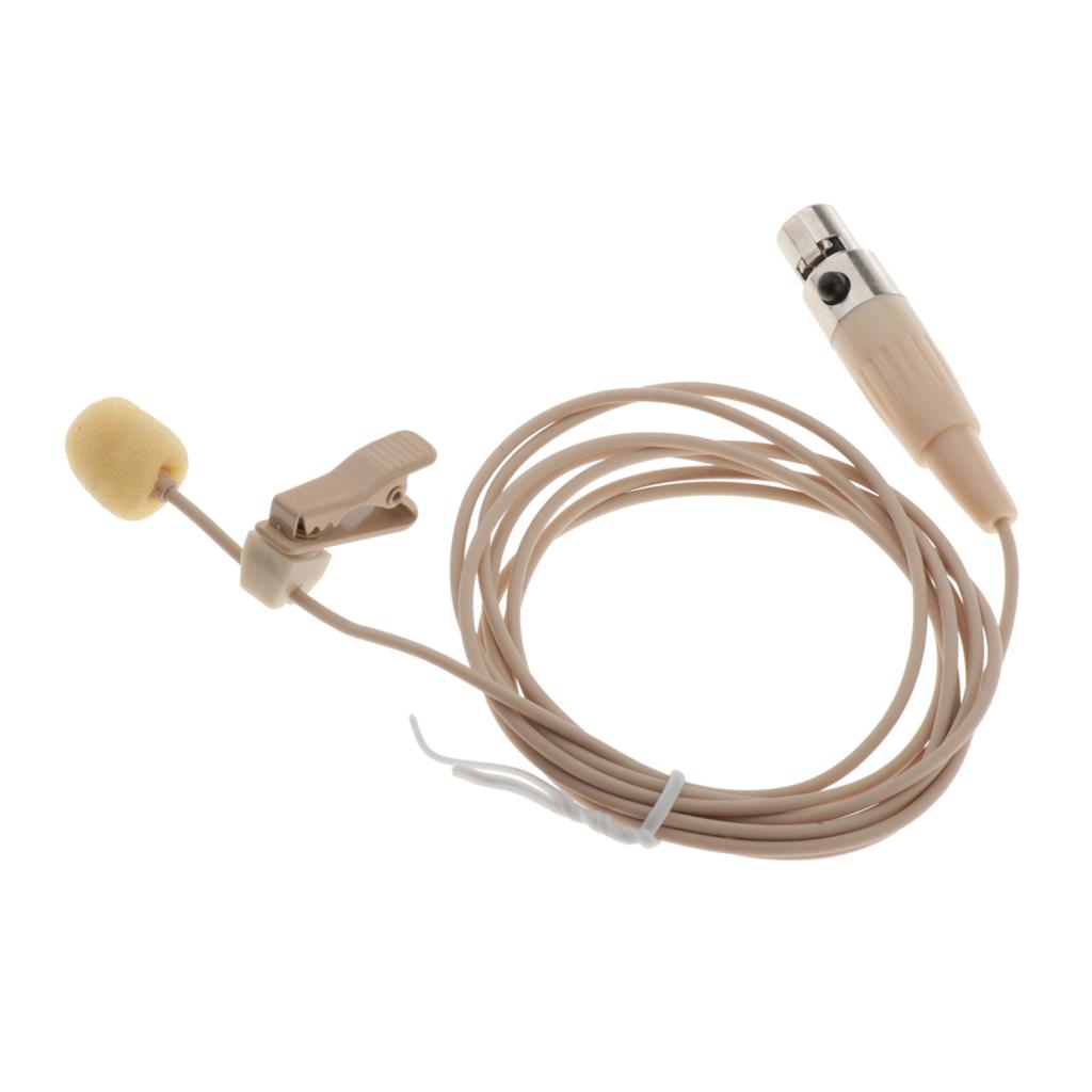 XLR 3-Pin 4-Pin Clip-On Lapel Lavalier Microphone 51" 1.3m Cable Mic 3-pin