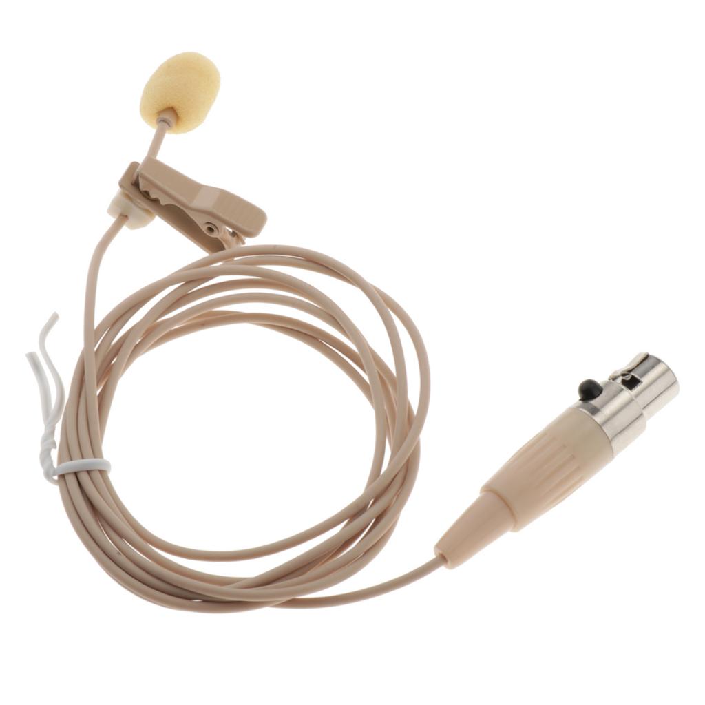 XLR 3-Pin 4-Pin Clip-On Lapel Lavalier Microphone 51" 1.3m Cable Mic 3-pin