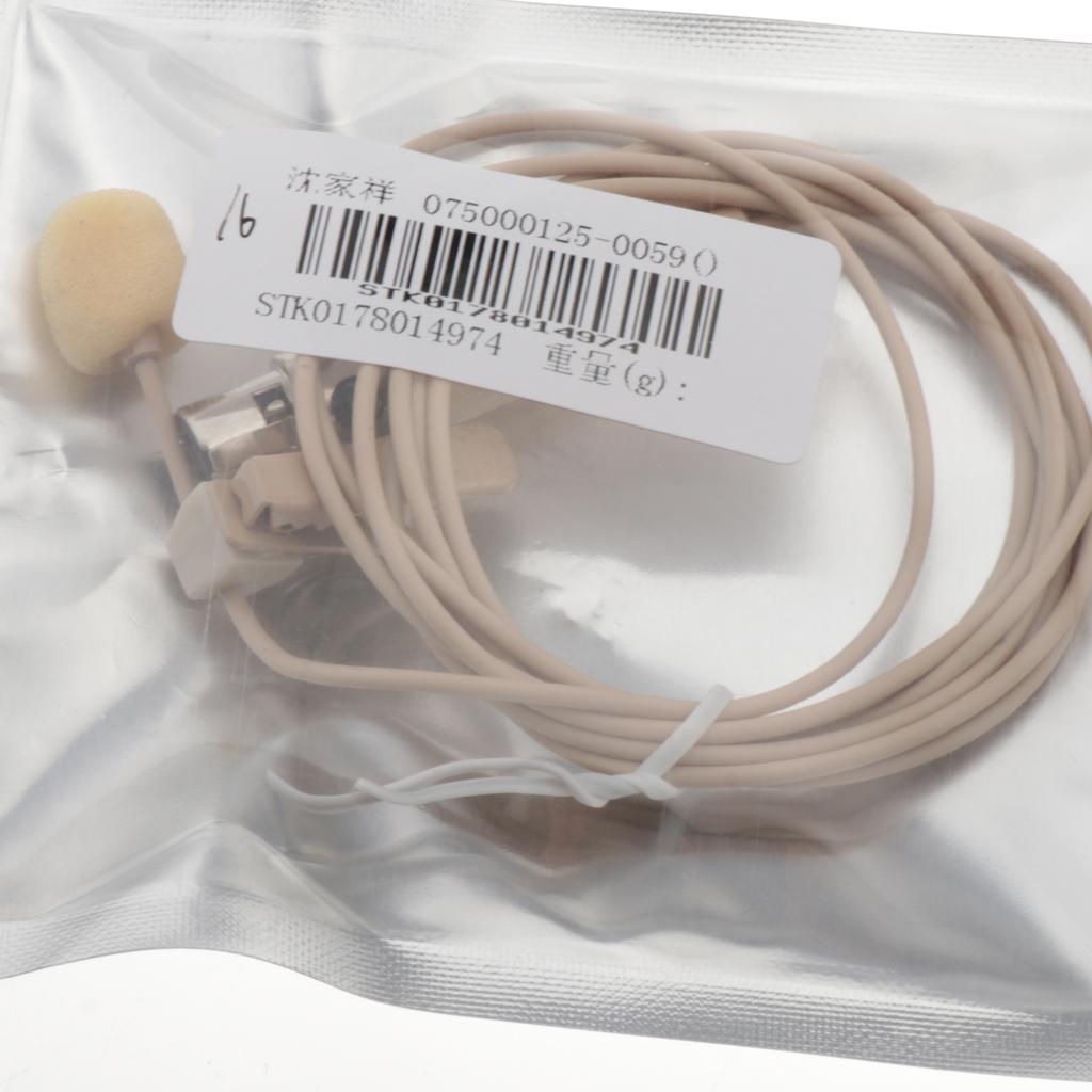 XLR 3-Pin 4-Pin Clip-On Lapel Lavalier Microphone 51" 1.3m Cable Mic 3-pin