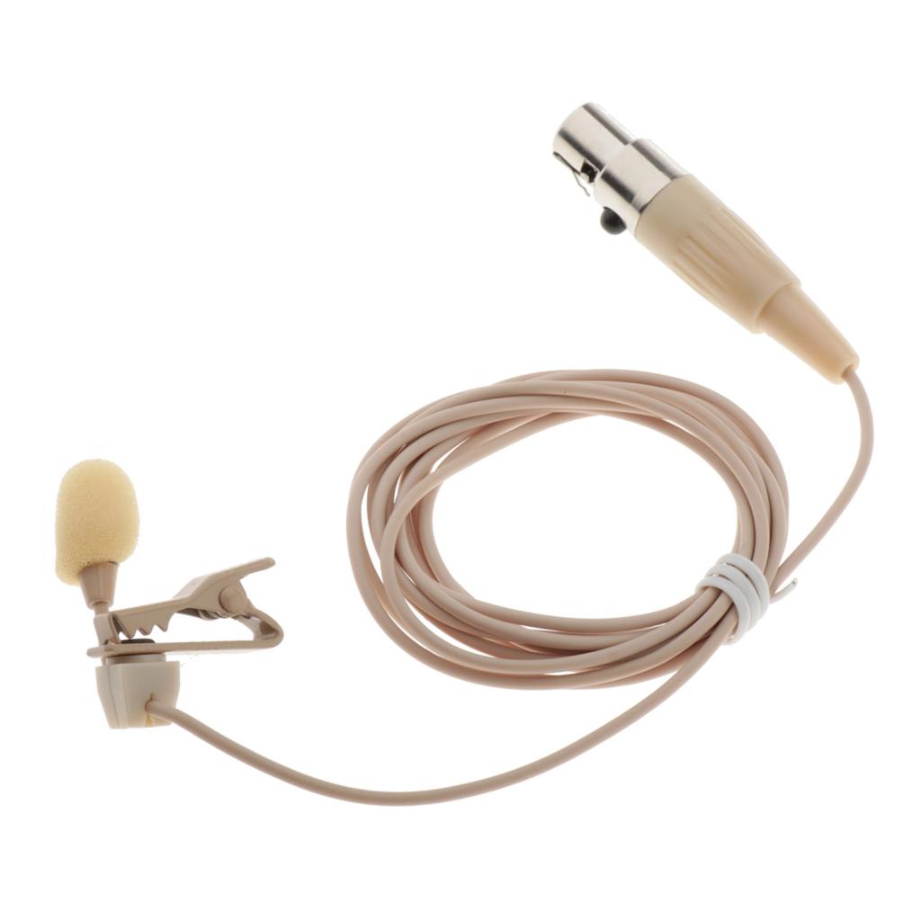XLR 3-Pin 4-Pin Clip-On Lapel Lavalier Microphone 51" 1.3m Cable Mic 4-pin