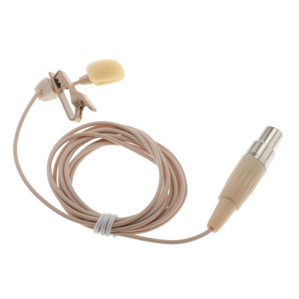 XLR 3-Pin 4-Pin Clip-On Lapel Lavalier Microphone 51" 1.3m Cable Mic 4-pin