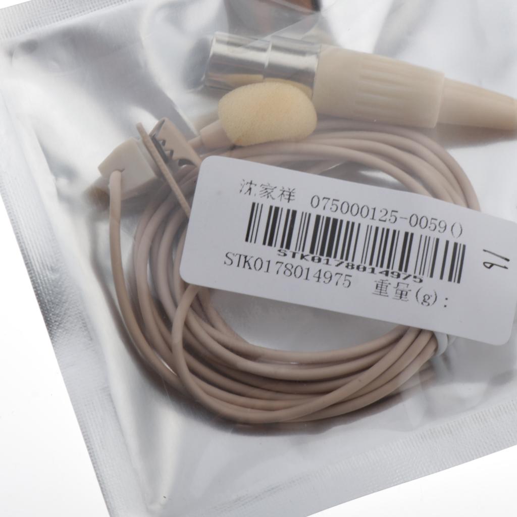 XLR 3-Pin 4-Pin Clip-On Lapel Lavalier Microphone 51" 1.3m Cable Mic 4-pin