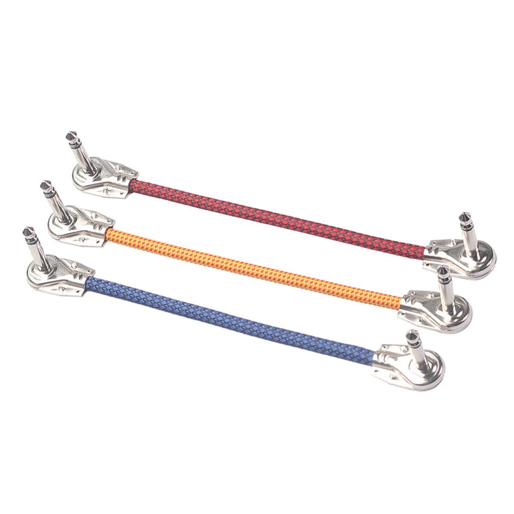 3pcs Guitar Pedal Cable M to M 6.35mm DIY Cables for Effect Sound Card
