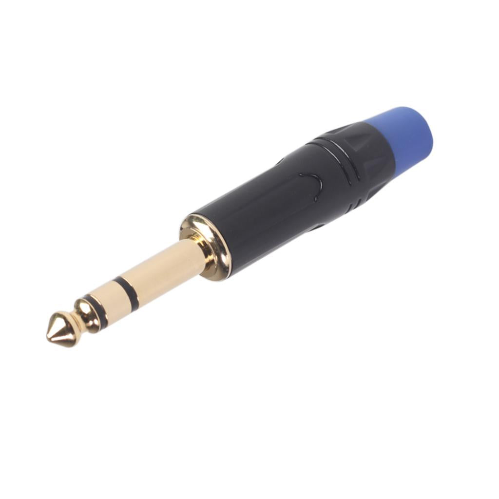 2x 6.35mm Stereo Jack Connector for DIY Microphone Audio Soldering Adapter